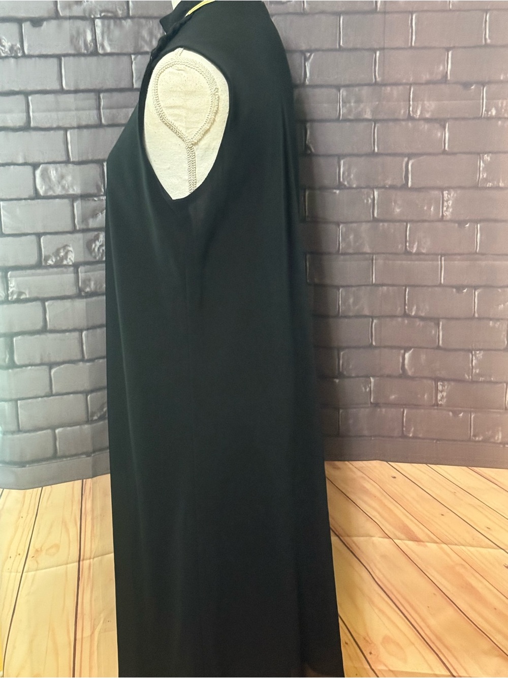 Talbots Black Sleeveless Maxi Dress with Subtle Sheer Hem - Picture 15 of 15